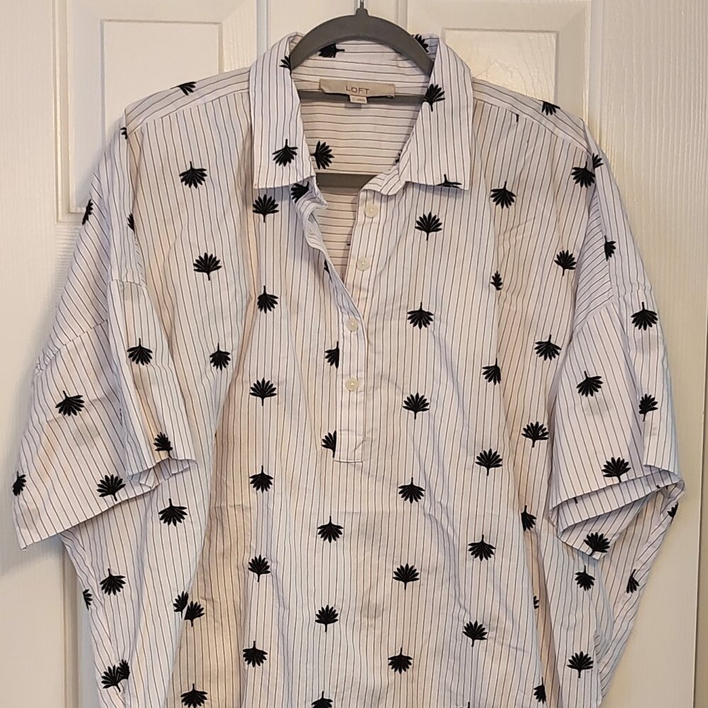 Women's Large Loft Palm Short Sleeve Dolman Henley